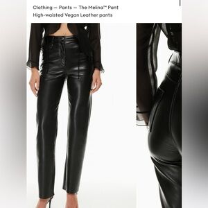 Wilfred Black Faux Leather Pants
